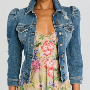 Retrofete Ada Puff Shoulder Jacket Size M Color Vintage Blue